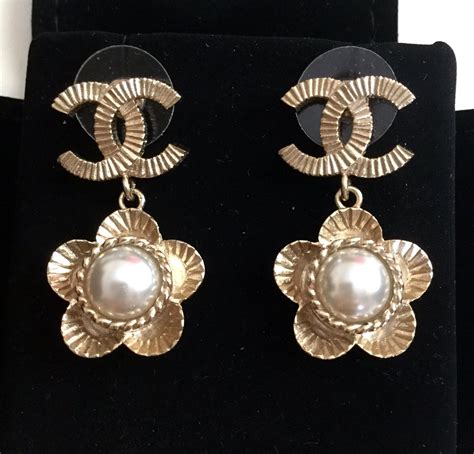 chanel inspired pearl drop earrings|vintage chanel pearl drop earrings.